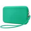 Silicone Small Makeup Bag Pouch for Purse, Travel Toiletry Bag Cute Portable Cosmetic Bag Waterproof Makeup Storage Bag Mini Zipper Clutch Makeup Organizer for Makeup, Beauty Tools (Small Green) view 1