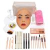 3D Makeup Practice Board - Silicone Face, Reusable Mannequin with Brushes & Eyebrow Pencils, Eyelashes, Bag & Remover Towel view 2