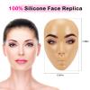 3D Makeup Practice Board - Silicone Face, Reusable Mannequin with Brushes & Eyebrow Pencils, Eyelashes, Bag & Remover Towel view 4