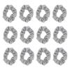 12pcs Cotton Hair Scrunchies Single Jersey Solid Color Ponytail Holders Elastic Hair Ties for Women Accessories (Light Grey) view 1
