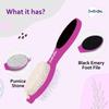 Footvital 4 in 1 Pedicure Tool - for Rough & Dry Feet - Dual-Sided with Pumice Stone, Soft Brush Pedicure Set for Men & Women - Callus Remover for Healthy Feet (Multicolour) (Pack of 2) view 3