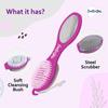 Footvital 4 in 1 Pedicure Tool - for Rough & Dry Feet - Dual-Sided with Pumice Stone, Soft Brush Pedicure Set for Men & Women - Callus Remover for Healthy Feet (Multicolour) (Pack of 2) view 4