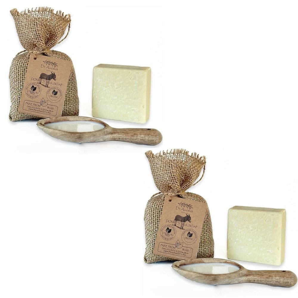Dr.Ancient Donkey Milk Soap Bar Organic Natural Traditional Handmade Antique - Anti Ageing, Moisturizer - Absolutely No Chemicals! Pure Natural Soaps! 5 Ounce (Pack of 2)