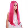 PATTNIUM Child Kids Hot Pink Wig Long Straight Pink Wig Girls Magenta Hair Neon Pink Wigs Long Middle Part Synthetic Wigs view 2