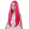 PATTNIUM Child Kids Hot Pink Wig Long Straight Pink Wig Girls Magenta Hair Neon Pink Wigs Long Middle Part Synthetic Wigs view 3