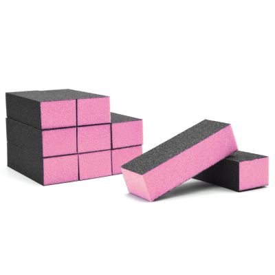 PrettyClaw 10pc Disposable Mini Nail Buffer Block Nail Manicure Pedicure Kit 120/120/120 Black Grit Sanding Blocks Nail File 3 Sided (Purple)
