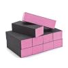 PrettyClaw 10pc Disposable Mini Nail Buffer Block Nail Manicure Pedicure Kit 120/120/120 Black Grit Sanding Blocks Nail File 3 Sided (Purple) view 3
