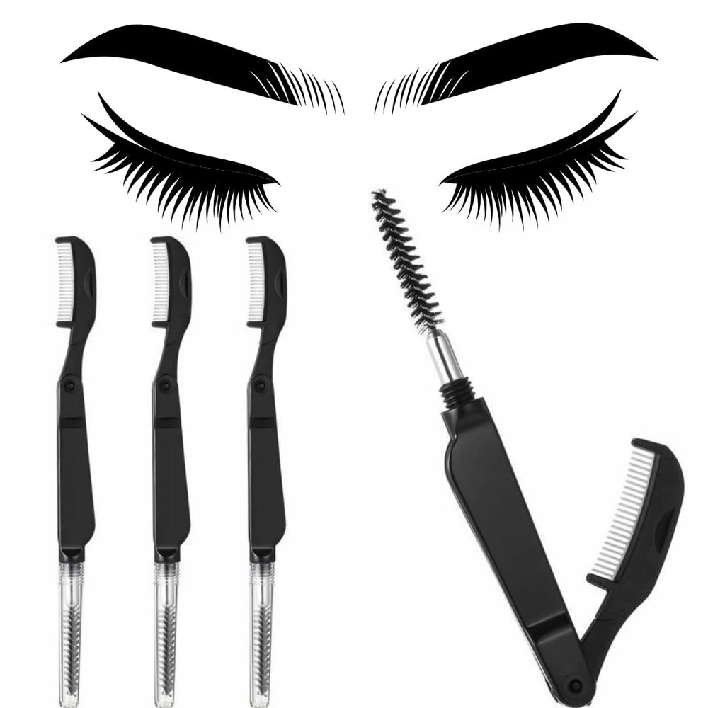 Abera Eyebrow Brush and Comb Eyelash Brush Eyelash Separator Eye Brow Comb & Spoolie Brush Professional Mascara Brushes Eyebrow Eyelash Grooming Brush Eye Makeup Tools (D. Eyelash Brush) (Set 1)