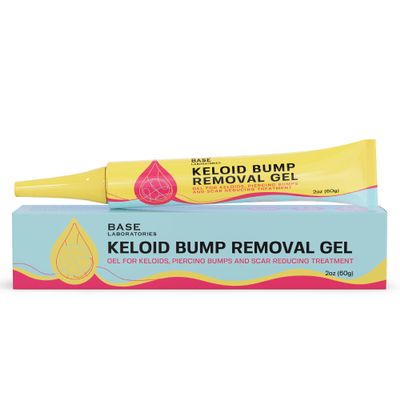 BASE LABORATORIES Keloid Bump Removal Gel | Natural Piercing Bump Treatment & Keloid Scar Gel | Keloid Scar Removal for all Scars, Keloids & Piercing Bumps | Soothing Piercing Aftercare | 2 oz
