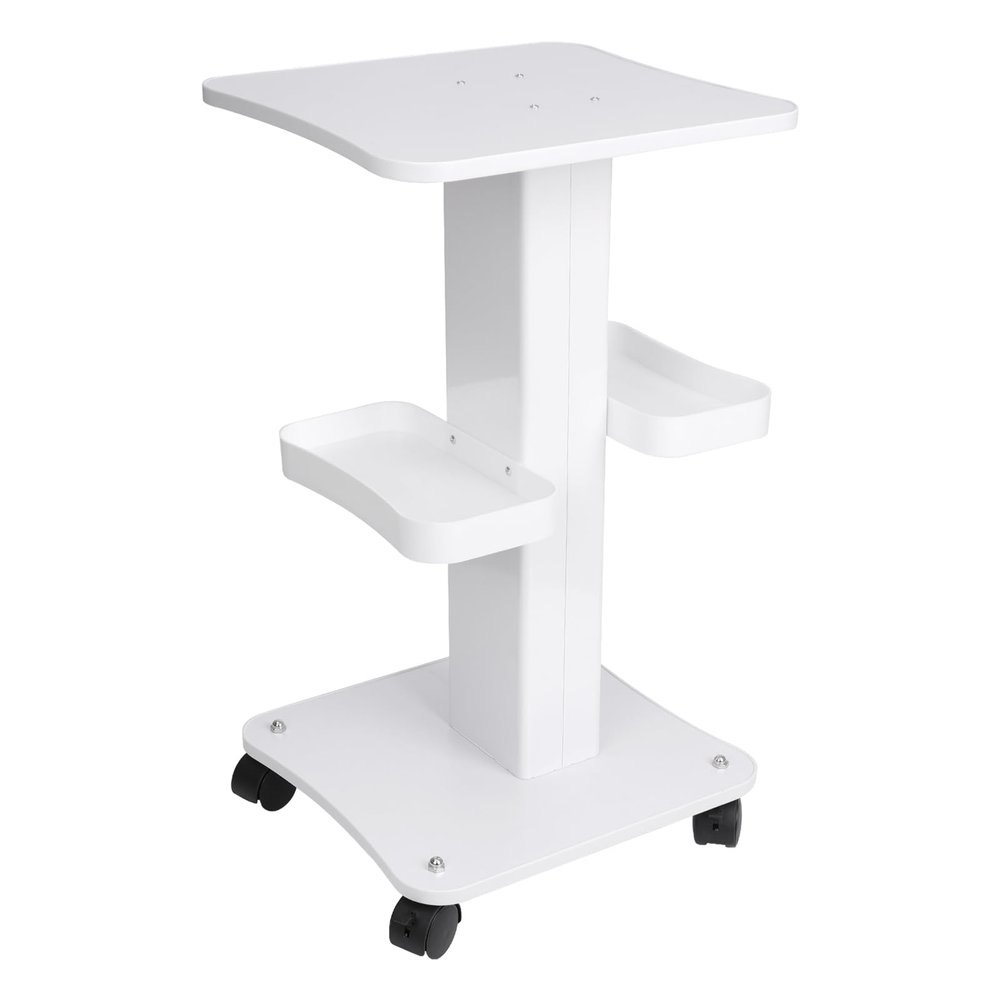 Upgrade Esthetician Beauty Trolley Cart with Wheels and 2 Trays, 4 Tier Beauty Rolling Cart, Spa Salon, Beauty Machine Trolley, Load 135lbs, 26.7 x 13.8 x 15 inch