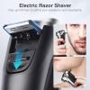 YIRISO Electric Razor for Men, 90Min Long-Lasting Shaver with 4D Floating Head & LCD Display, Ultra Smooth for Sensitive Skin, IPX6 Waterproof, USB-C Fast Charge, with Travel Case - Ideal Gift view 3