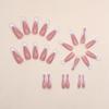 24 Pcs French Tip Press on Nails Long Coffin Fake Nails Pink Nail Square Glue on Nails Full Cover Stick on Nails White French Design False Nails Acrylic Nails for Women Or Girl Manicure view 2