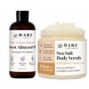 Bare Botanics Sweet Almond Hair & Body Oil + Coconut Vanila Body Salt Scrub view 1