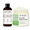 Bare Botanics Sweet Almond Hair & Body Oil + Bergamot Mint Body Salt Scrub view 1