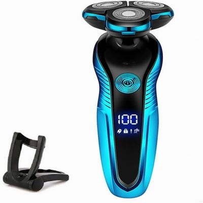 LEONYS Electric Shavers for Men, Electric Shaver Washable Rechargeable Electric Razor Hair Clipper Cutting Shaving Machine for Men Beard Trimmer Wet-Dry Dual Use (Color : Blue)