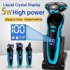 LEONYS Electric Shavers for Men, Electric Shaver Washable Rechargeable Electric Razor Hair Clipper Cutting Shaving Machine for Men Beard Trimmer Wet-Dry Dual Use (Color : Blue) view 2