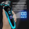 LEONYS Electric Shavers for Men, Electric Shaver Washable Rechargeable Electric Razor Hair Clipper Cutting Shaving Machine for Men Beard Trimmer Wet-Dry Dual Use (Color : Blue) view 3