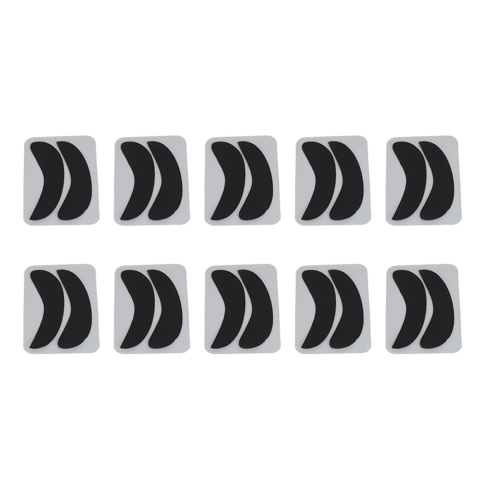 10 Pairs Half Moon Shaped Reusable Under Eye Pads for Eyelash Extension Excellent Silicone Under Eye Pads for Lash Extension with Individually Package (Black)