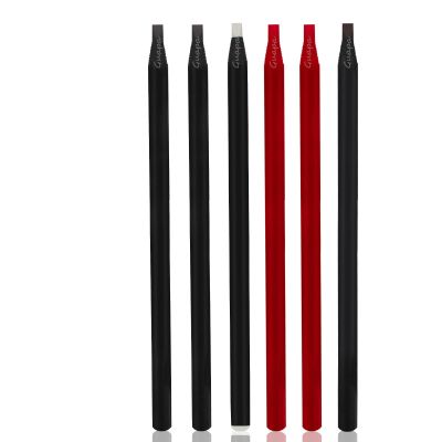 6pcs Waterproof Red Microblading Eyebrow Mapping Pencil Hard Core Peel Off Permanent Makeup Lip Tattoo Pencil (Mix Color)