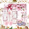 Beautifier Life Bath and Body Gift Set for Women - Luxurious Home Spa Gift Set,Japanese Cherry Blossom 7-Piece Set Including Shower Gel,Body Lotion,Bath Oil,Bath Salt,Soap,Bath Bombs and Candle view 2