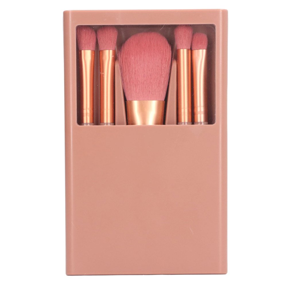 5-Piece Makeup Brush Set - Loose Powder Eyeshadow Brush Included, Portable Skin-Friendly Soft Lightweight Cosmetic Brushes for Professional Makeup Kits