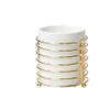 Alipher Makeup Brush Holder Ceramic Cosmetic Brush Organizer Portable Makeup Brush Cup Desktop Jewelry Storage Bottle For Office Bathroom (8.7 * 9.8CM, Gold) view 1