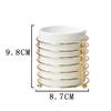 Alipher Makeup Brush Holder Ceramic Cosmetic Brush Organizer Portable Makeup Brush Cup Desktop Jewelry Storage Bottle For Office Bathroom (8.7 * 9.8CM, Gold) view 2