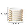 Alipher Makeup Brush Holder Ceramic Cosmetic Brush Organizer Portable Makeup Brush Cup Desktop Jewelry Storage Bottle For Office Bathroom (8.6 * 6.6CM, Gold) view 2
