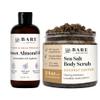Bare Botanics Sweet Almond Hair & Body Oil + Coconut Coffee Body Salt Scrub view 1