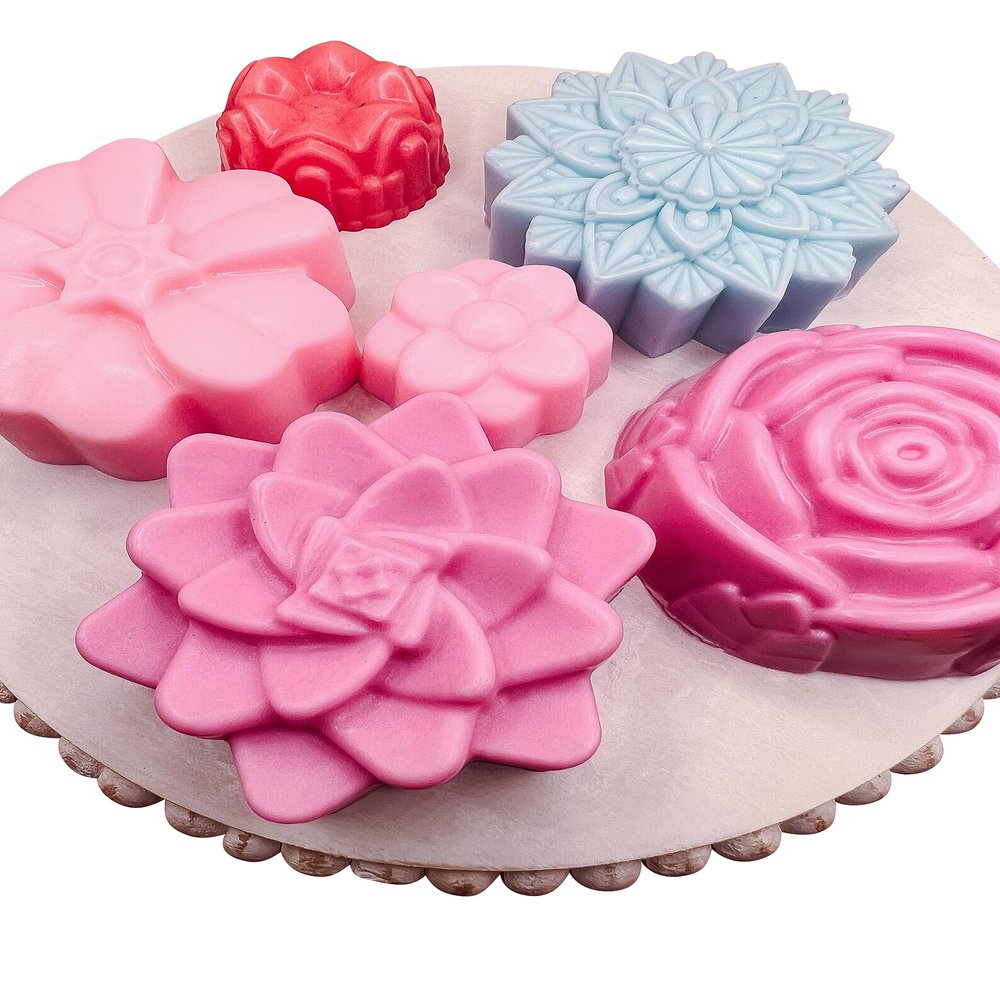 Handcrafted Flower Soap Gift Set (Multi-Color, Teakwoood)