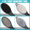 Yclin Foot File Callus Remover-2 Pcs 4 in 1 Foot Scrubber Dead Skin Remover for Feet,Pumice Stone, Foot Rasp and Sand Paper for Home Foot Care,Foot Brush for Shower (Grey Pedicure Foot File) view 2