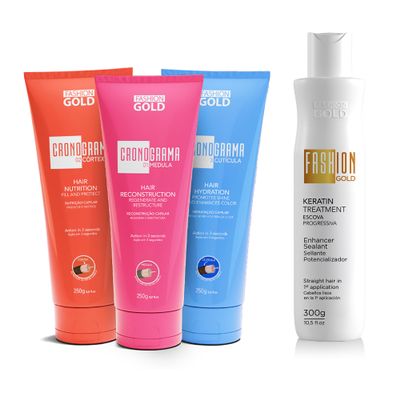 FASHION GOLD Cronograma Capilar, VIRAL 3-SECOND HAIR FIX, Hair Mask for Damaged Hair, Tratamiento para Cabello Seco y Maltratado, Deep Conditioner for Dry Damaged Hair, Frizz-Free