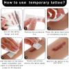 12 Sheets Scratch Tattoos Halloween Scar Temporary Tattoos Realistic Scar Tattoo Sticker Fake Scars Temporary Tattoos Waterproof Horror Fake Wound Tattoo Stickers For Cosplay Zombie Makeup Party view 3