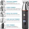 Mens Beard Trimmer 5 in 1 Cordless Hair Trimmer Kit, Waterproof Electric Nose Hair Trimmer USB Rechargeable and LED Display Hair Cutting Kit (Silvery) view 2