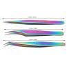 3PCS Eyelash Extension Tweezers Set Lash tweezers for Volume & Individual Eyelash Extensions Stainless Steel Tweezers, Straight Pointed Dolphin Curved Tip Tweezers Lash Extension Supplies view 2