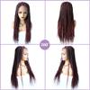 31" Full Lace Front Box Braid Wigs With Micro Cornorow Braid Natural Hairline Curly Synthetic Wigs For African American Women (#1B/99JT Black Mix Wine Red) view 4