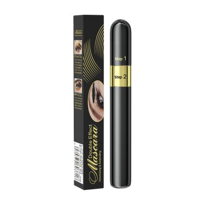 2 in 1 Black Mascara 4D Silk Waterproof Mascara 5x Volume and Lengthening Thickening Smudge Proof for Long-Lasting, Softer Tip, Filter Design No Clumping Superstrong. (A#1PCS)