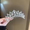 Jumwrit Silver Pearl Rhinestone Crown Hair Comb Glitter Princess Wedding Birthday Tiara Non-Slip Shiny Small Hair Comb Bridal Prom Party Headpiece Hair Accessories for Women Girls (Style 1) view 2