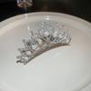 Jumwrit Silver Pearl Rhinestone Crown Hair Comb Glitter Princess Wedding Birthday Tiara Non-Slip Shiny Small Hair Comb Bridal Prom Party Headpiece Hair Accessories for Women Girls (Style 1) view 3