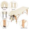 CHRUN Massage Table Foldable Portable Massage Table Massage Bed Eyelash Bed Face Spa Tattoo Table Height Adjustment with Accessories & Carry Bag 2 Folding (Yellow) view 3