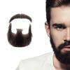 Volora Fake Beard Realistic Human Hair Full Hand Tied Facial Hair False Beards Lace Invisible Fake Face Mustache for Party Movie Makeup Halloween Cosplay Costume Party (Style-1, Brown) view 1