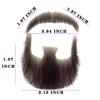 Volora Fake Beard Realistic Human Hair Full Hand Tied Facial Hair False Beards Lace Invisible Fake Face Mustache for Party Movie Makeup Halloween Cosplay Costume Party (Style-1, Brown) view 2