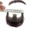 Volora Fake Beard Realistic Human Hair Full Hand Tied Facial Hair False Beards Lace Invisible Fake Face Mustache for Party Movie Makeup Halloween Cosplay Costume Party (Style-1, Brown) view 4