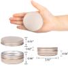 2 oz / 60ml Screw Top Aluminum Tin Jar with Screw Lid and Blank Labels - Pack of 23 (Champagne) view 2