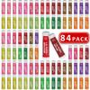 84 Pack Natural Lip Balm Bulk with Vitamin E and Coconut Oil Valentine's Day best choice- Moisturizing, Soothing, and Repairing Dry and Chapped Lips - 14 Flavors - Non-GMO view 1