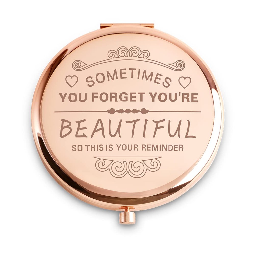 MLLXX Stocking Stuffers for Women Girls, Christmas Birthday Gifts for Adult Teen Kid, Personalized Compact Mirror for Friends Sister Daughter Wife Mom Niece Granddaughter Grandma Aunt
