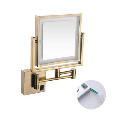FIDEMM Wall Mounted Makeup Mirror 3X Magnification Extending Folding Double Side (Color : #4)