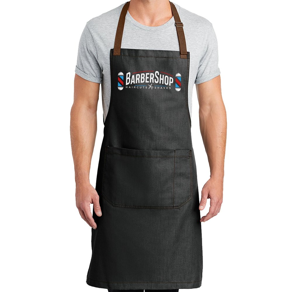 TEEAMORE Barber Apron Hairdressers Men Hair Stylist Salon Aprons Two Big Pockets Grooming Barbershop DarkMidnight D4_8