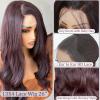 13x4 Lace Front Wig Dark Burgundy Body Wave 28 Inch Pre Plucked with Baby Hair Deep 99J Lace Frontal Wigs Melted Lace Hairline Dark Wine Maroon Tiny Knots Long Wavy Synthetic Lace Wig view 3