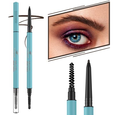TurritopsisD Define & Fill Brow Pencil 2-Pack Brown Eyebrow Pencil Pro Waterproof Long-Lasting Precision Tip Skinny Pen Built-in Soft Spoolie